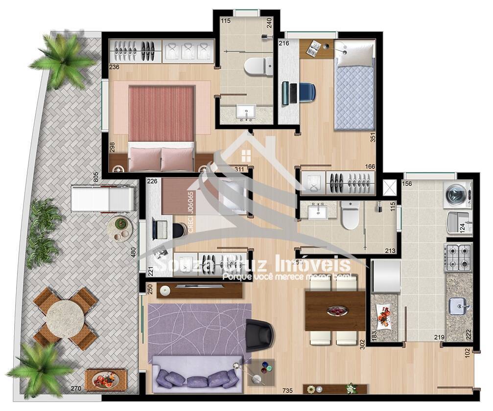 Apartamento à venda com 3 quartos, 61m² - Foto 3